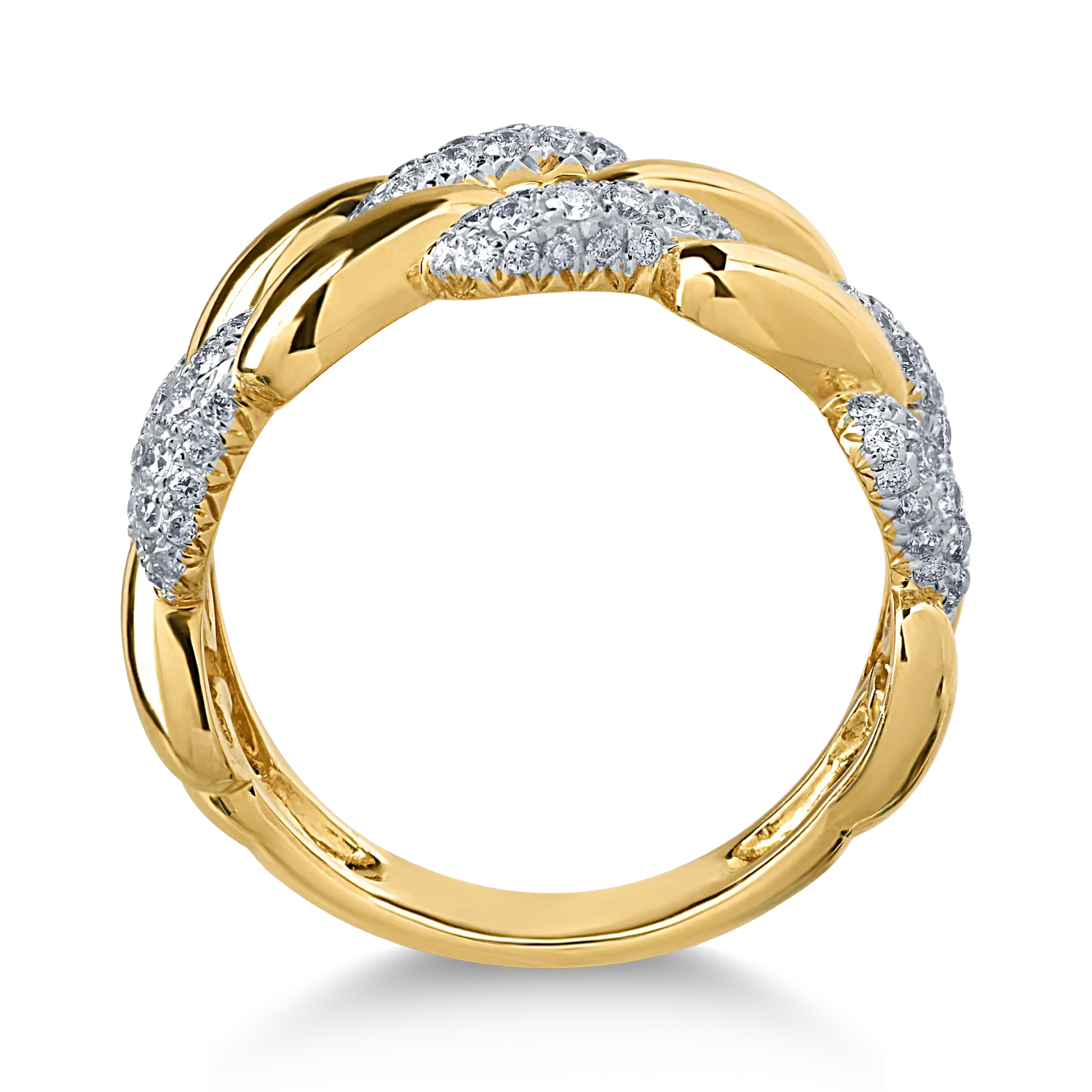 Пръстен от жълто злато с диаманти 0.65ct