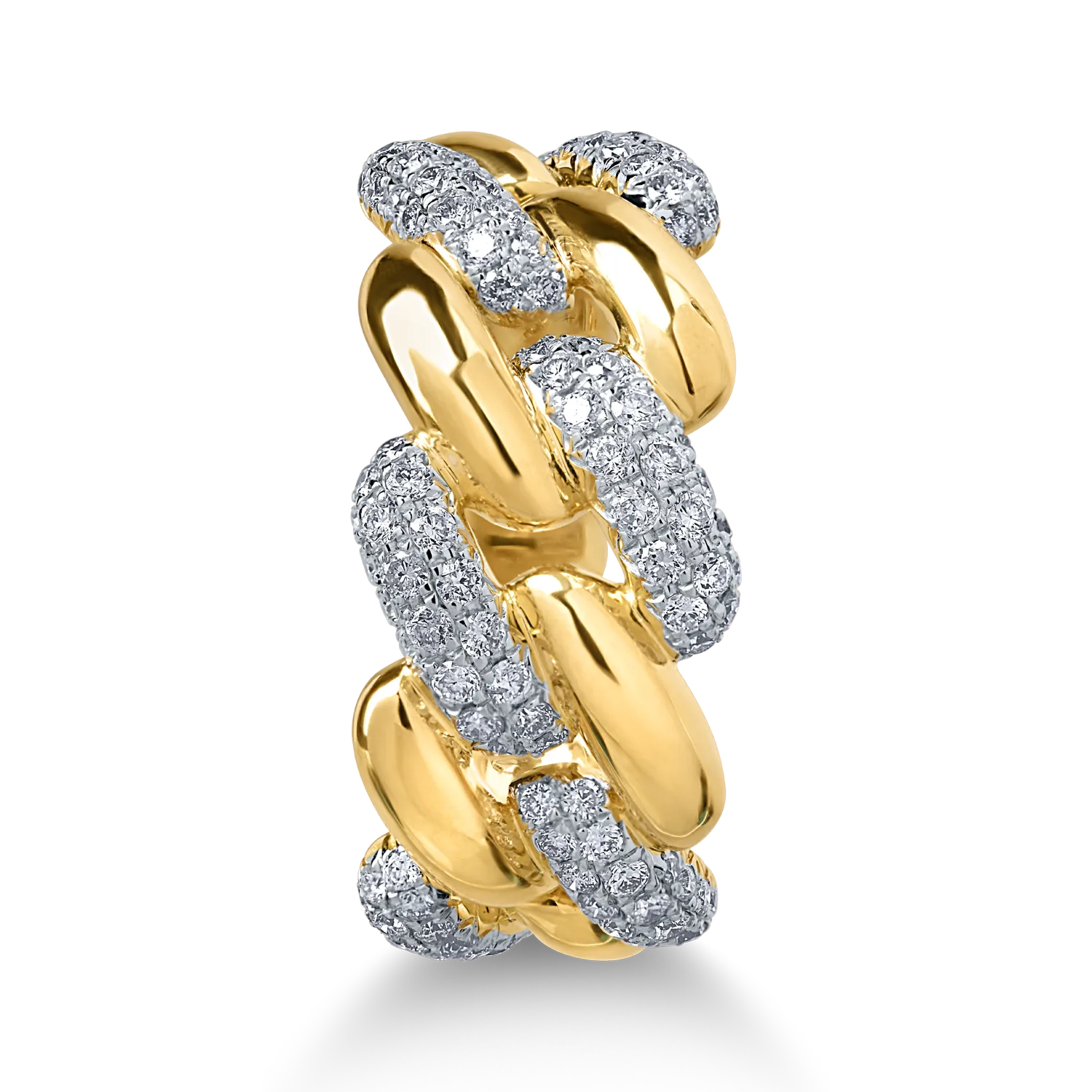 Пръстен от жълто злато с диаманти 0.65ct