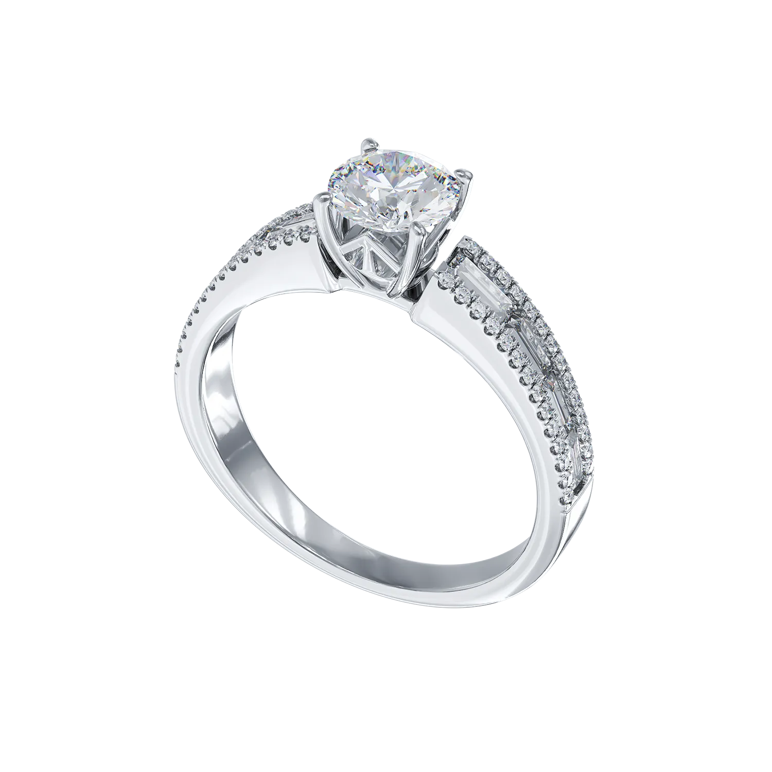Годежен пръстен от бяло злато с 1.38kt диаманти