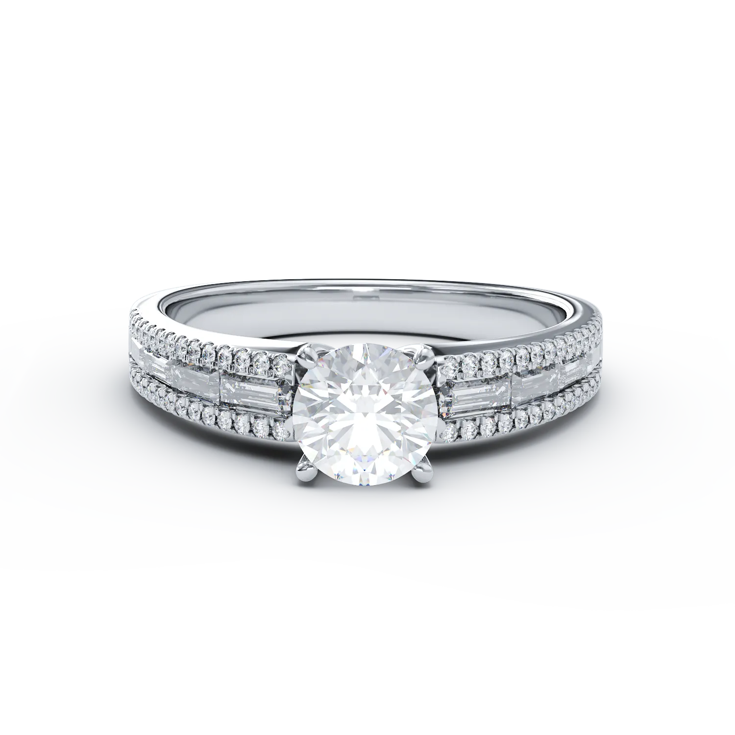 Inel de logodna din aur alb cu diamante de 1.38ct
