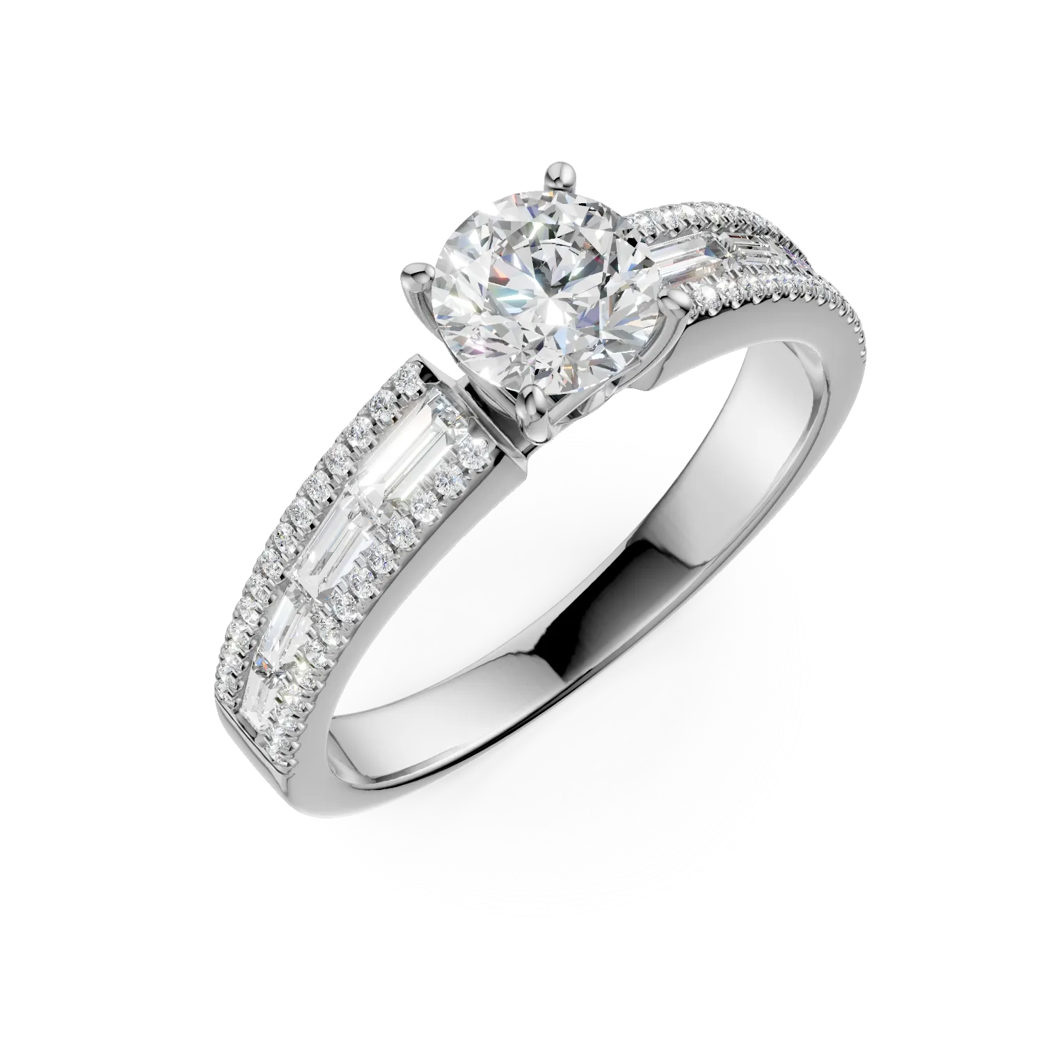 Inel de logodna din aur alb cu diamante de 1.38ct