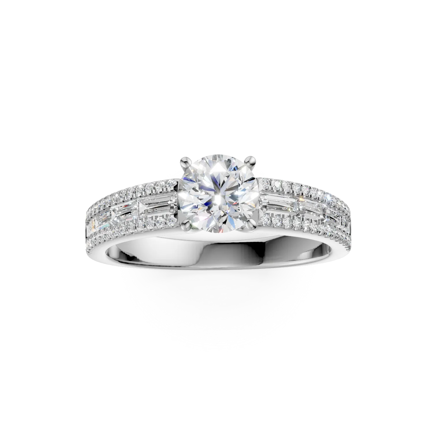 Inel de logodna din aur alb cu diamante de 1.38ct