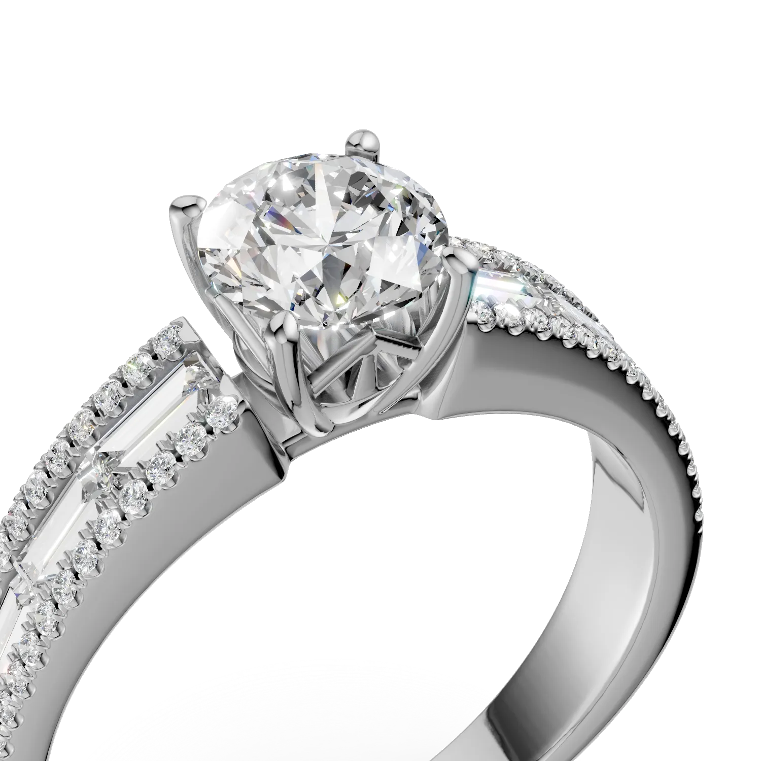 Inel de logodna din aur alb cu diamante de 1.38ct