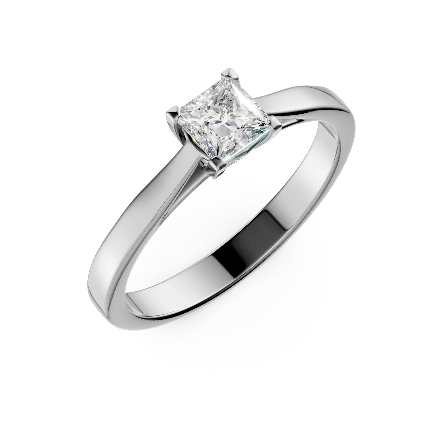 Inel de logodna din aur alb cu diamant solitaire de 0.5ct