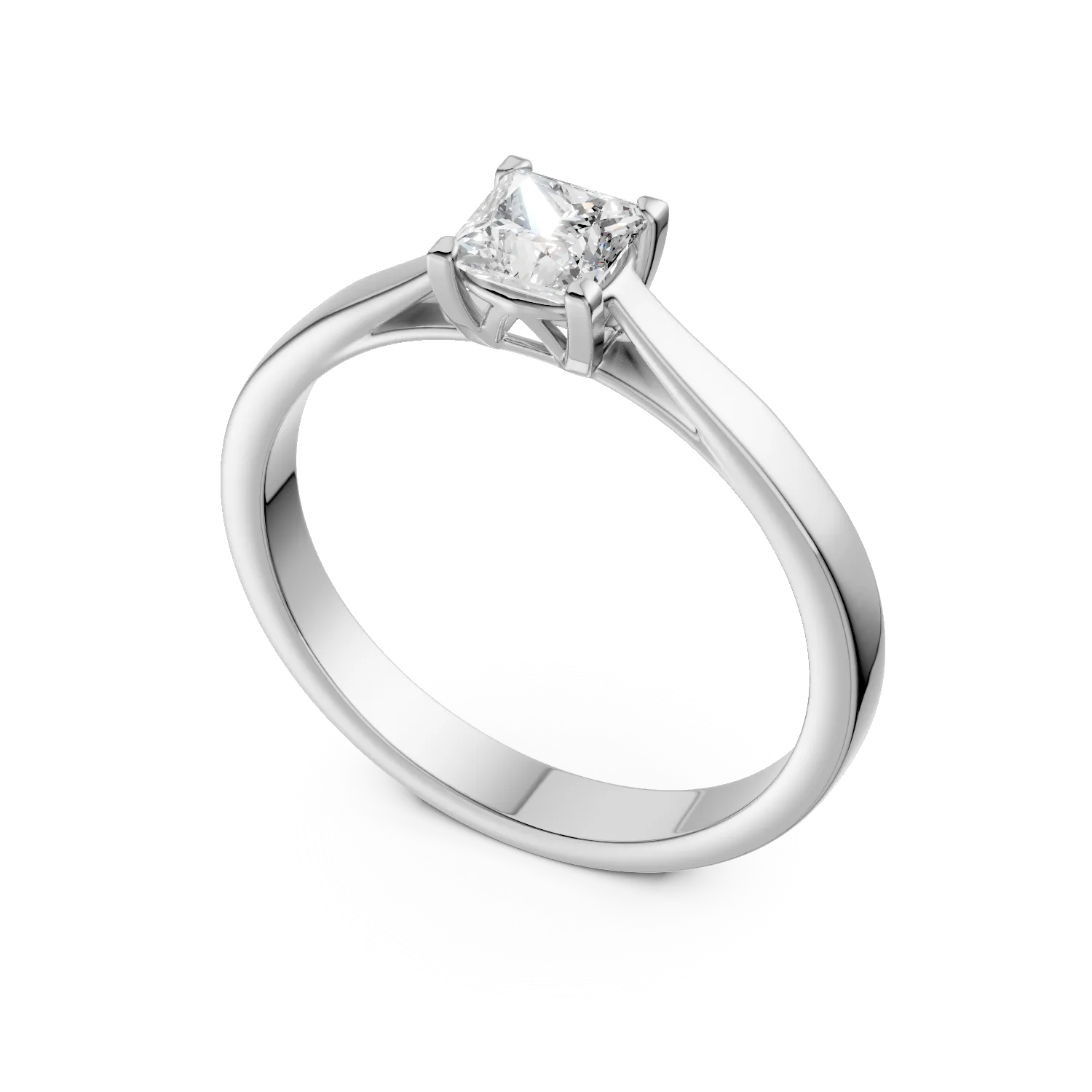 Inel de logodna din aur alb cu diamant solitaire de 0.5ct