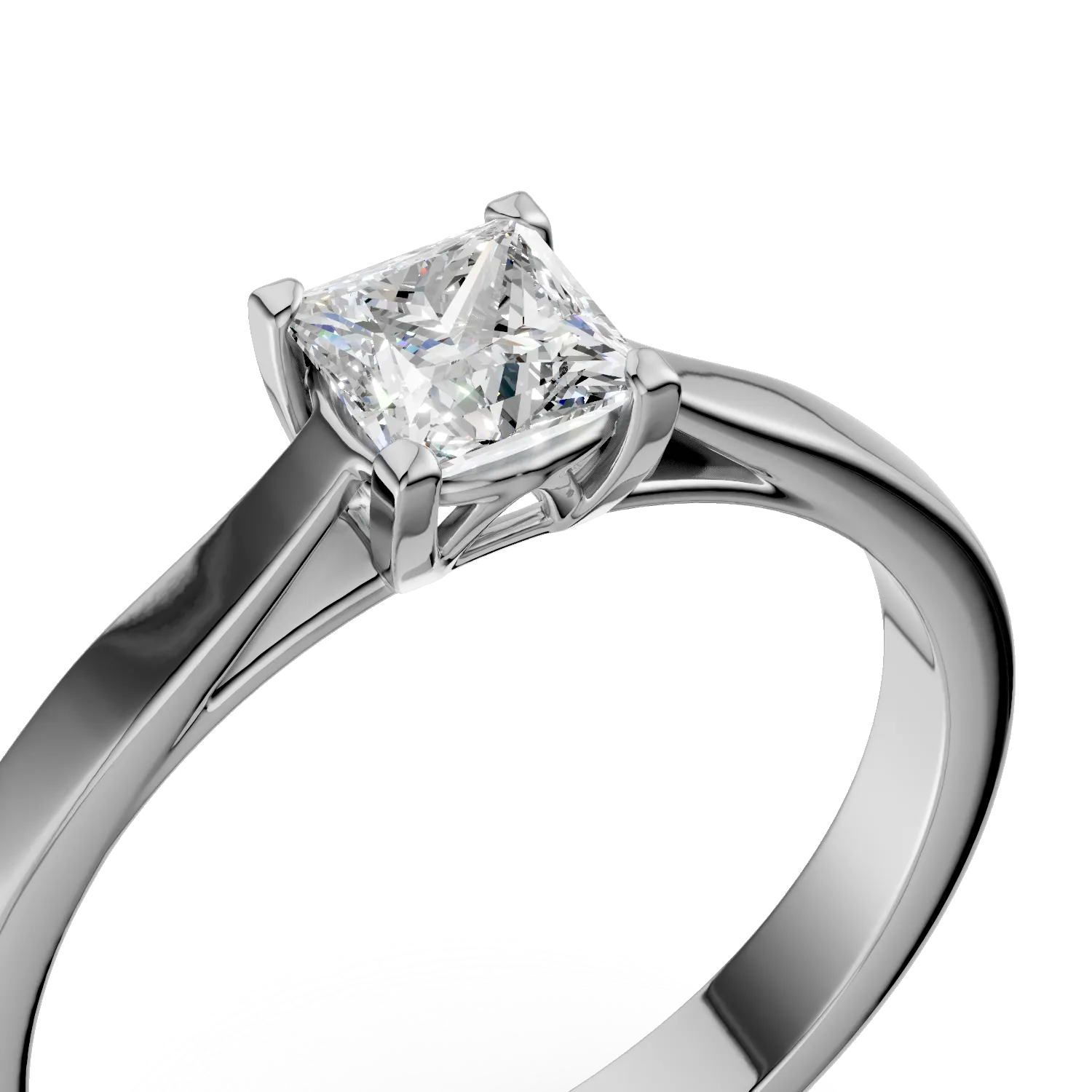 Inel de logodna din aur alb cu diamant solitaire de 0.5ct