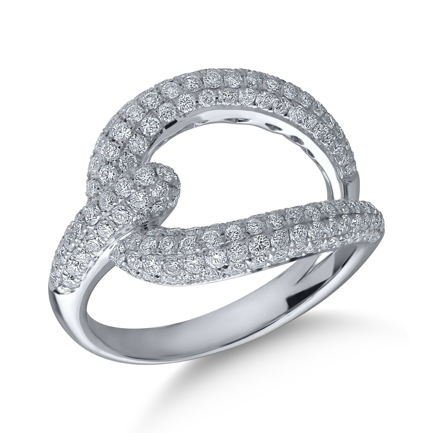 White gold geometric ring with 1.2ct diamonds