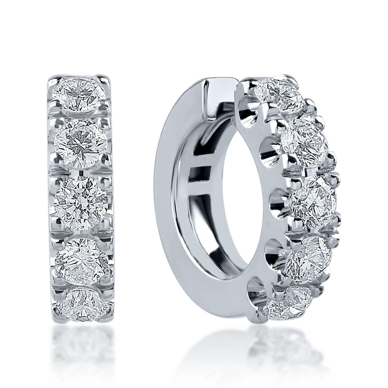 Kolczyki z białego złota z brylantami 1ct