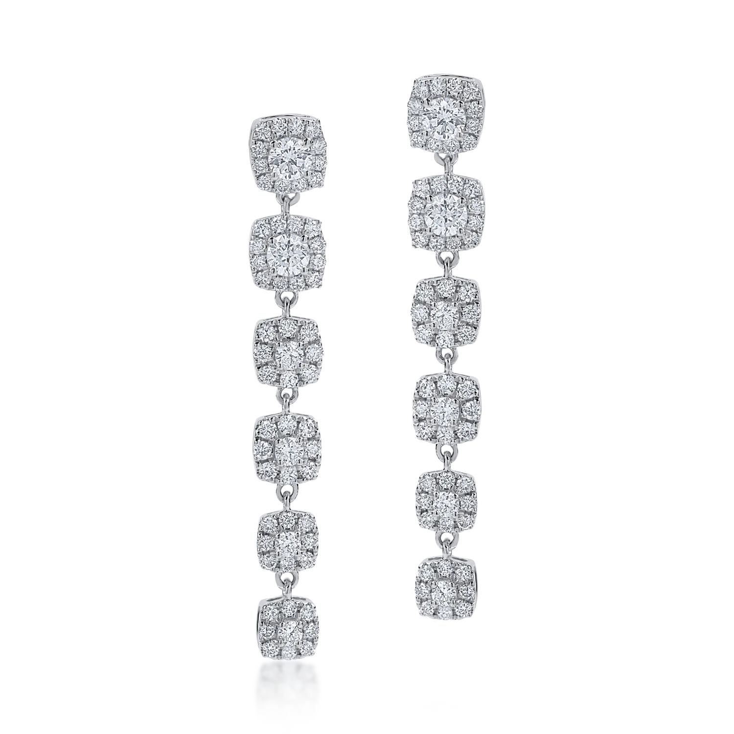 Fehér arany fülbevaló 1.21ct gyémántokkal