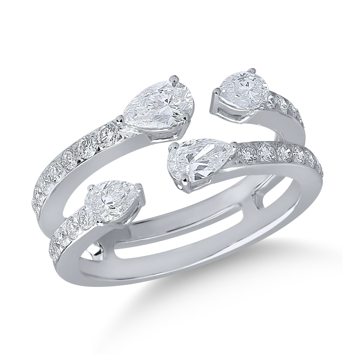 Fehérarany gyűrű 1.1ct gyémántokkal
