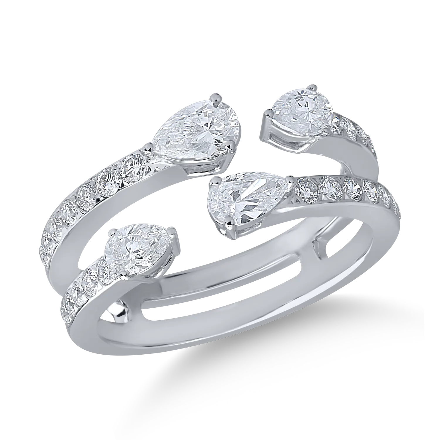 Fehérarany gyűrű 1.1ct gyémántokkal-154564