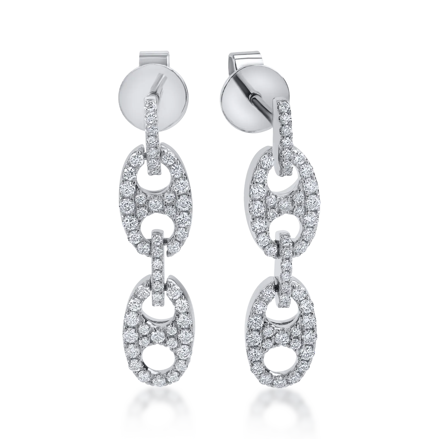 Обеци от бяло злато с диаманти 0.5ct