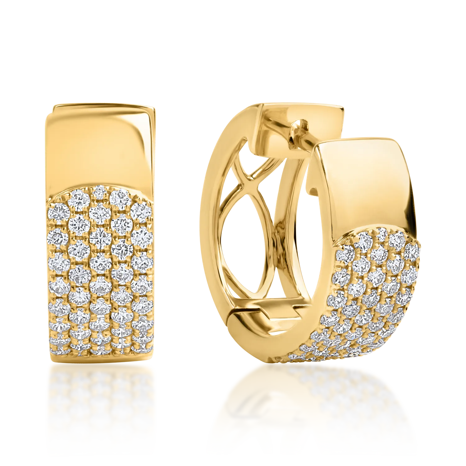 Cercei din aur galben cu diamante de 0.5ct