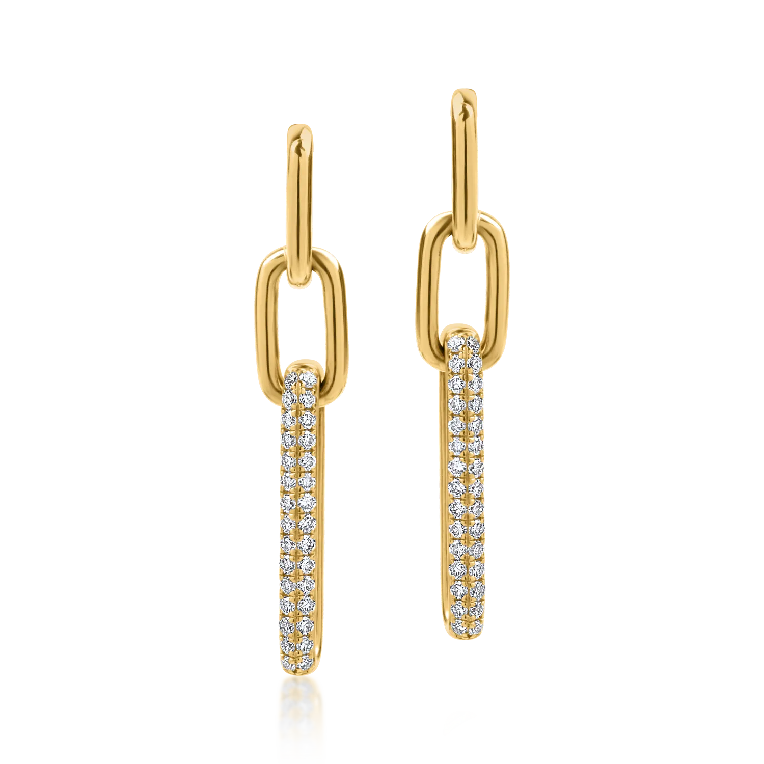 Yellow gold earrings with 0.3ct diamonds-154582