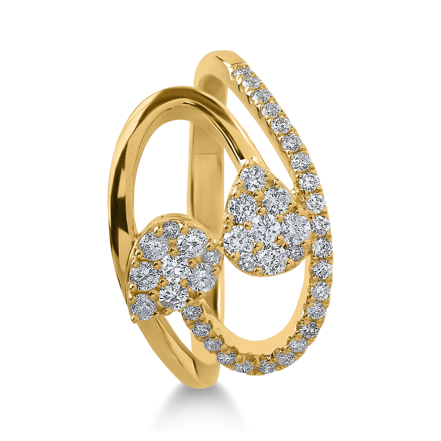 Пръстен от жълто злато с диаманти 0.487ct