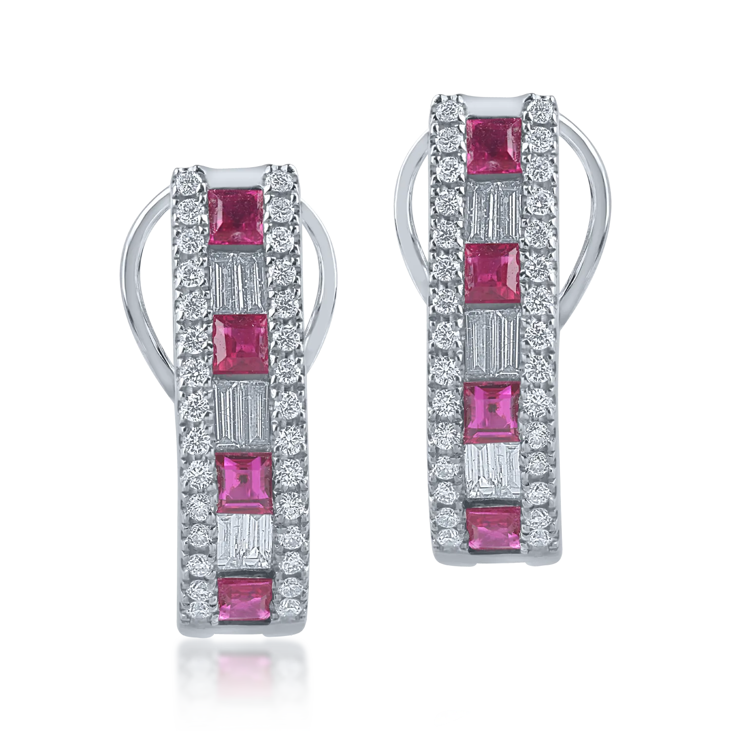 Cercei din aur alb cu rubine de 0.52ct si diamante de 0.44ct-154595