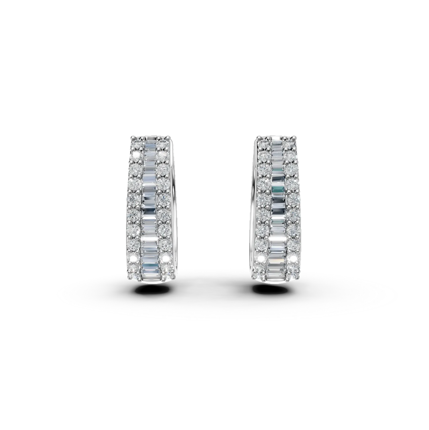 Обеци от бяло злато с диаманти 0.9кт