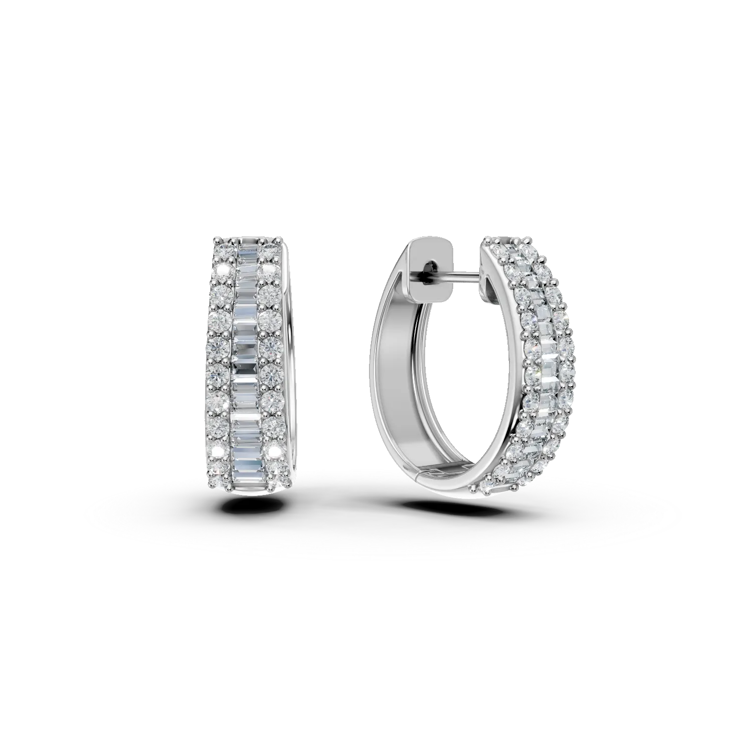 Cercei din aur alb cu diamante de 0.9ct