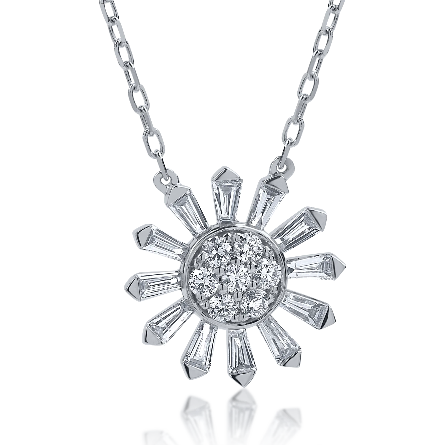 White gold pendant necklace with 0.44ct diamonds