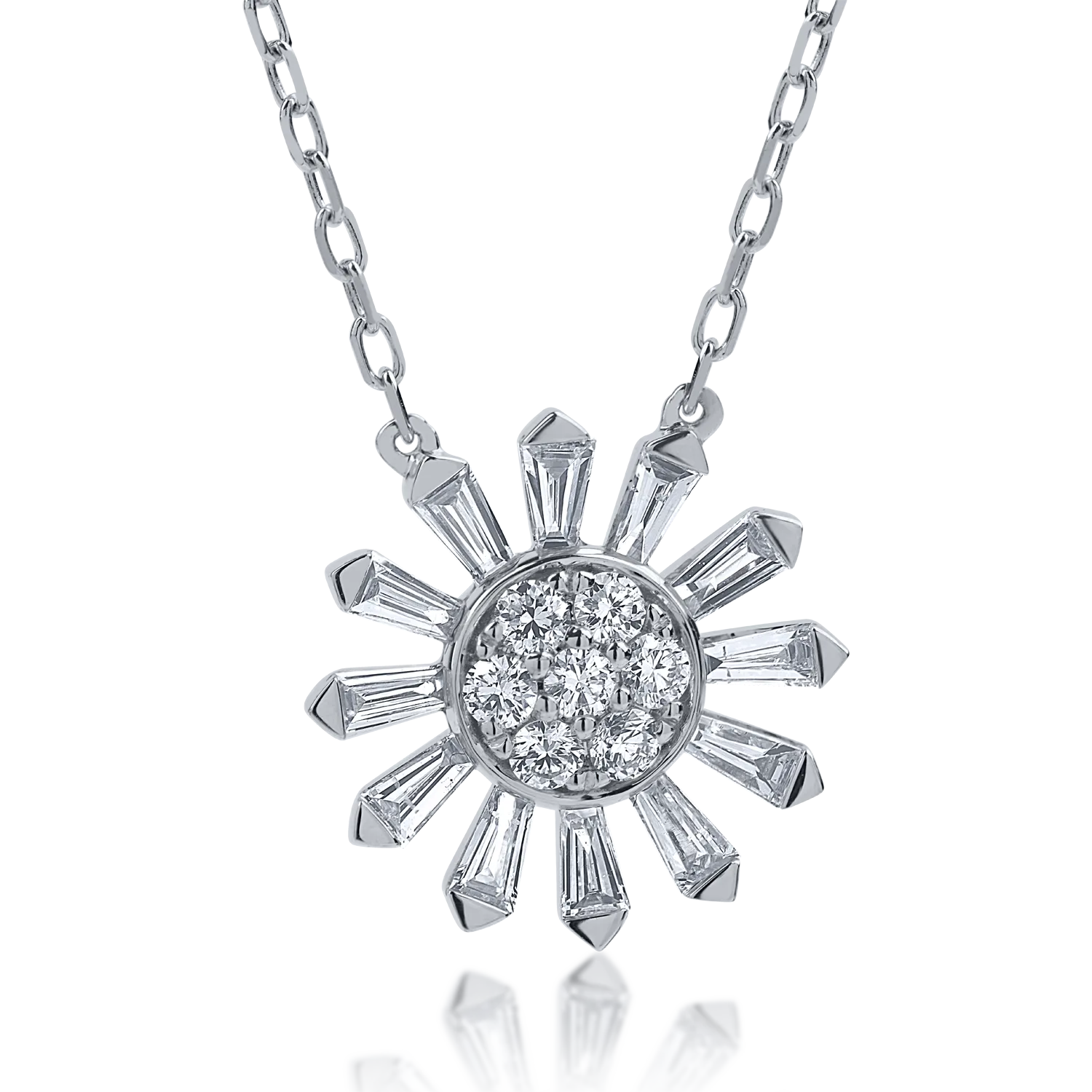 Lant cu pandantiv din aur alb cu diamante de 0.44ct-154618