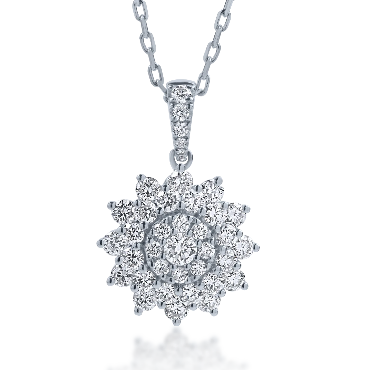 White gold pendant necklace with 0.61ct diamonds