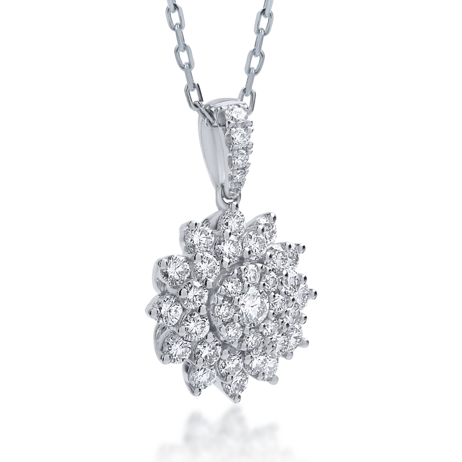 White gold pendant necklace with 0.61ct diamonds