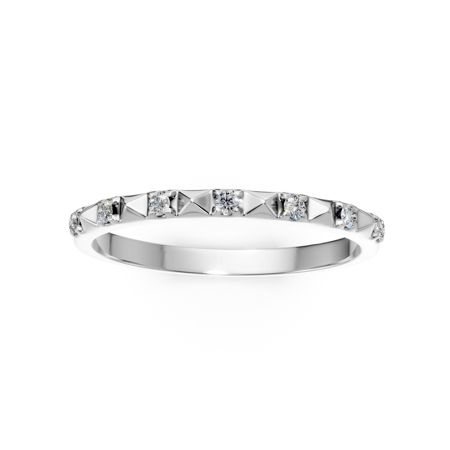 Inel din aur alb cu diamante microsetting de 0.06ct - Imagine 3