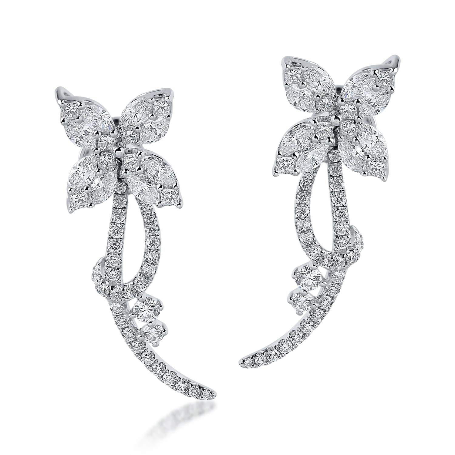 White gold earrings with 1.63ct diamonds
