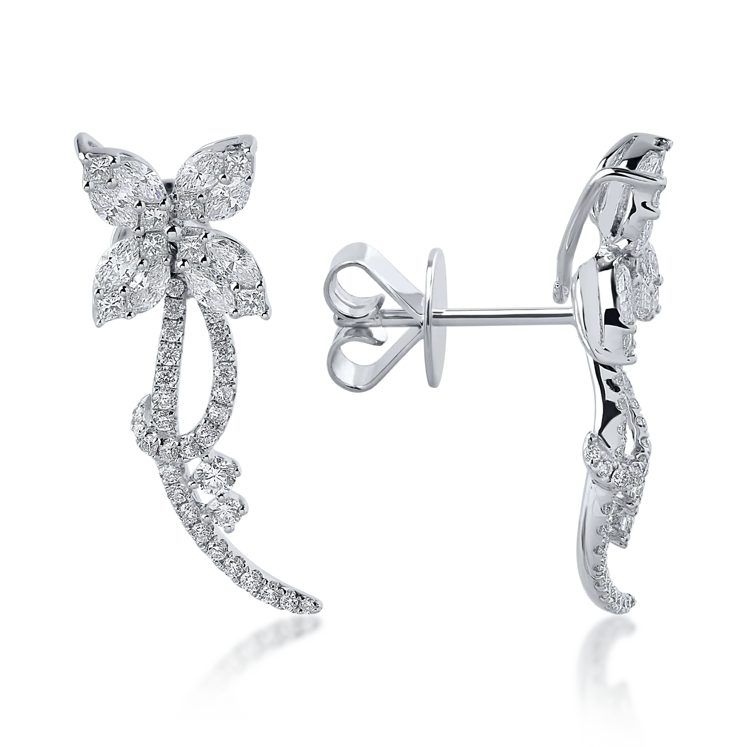 White gold earrings with 1.63ct diamonds