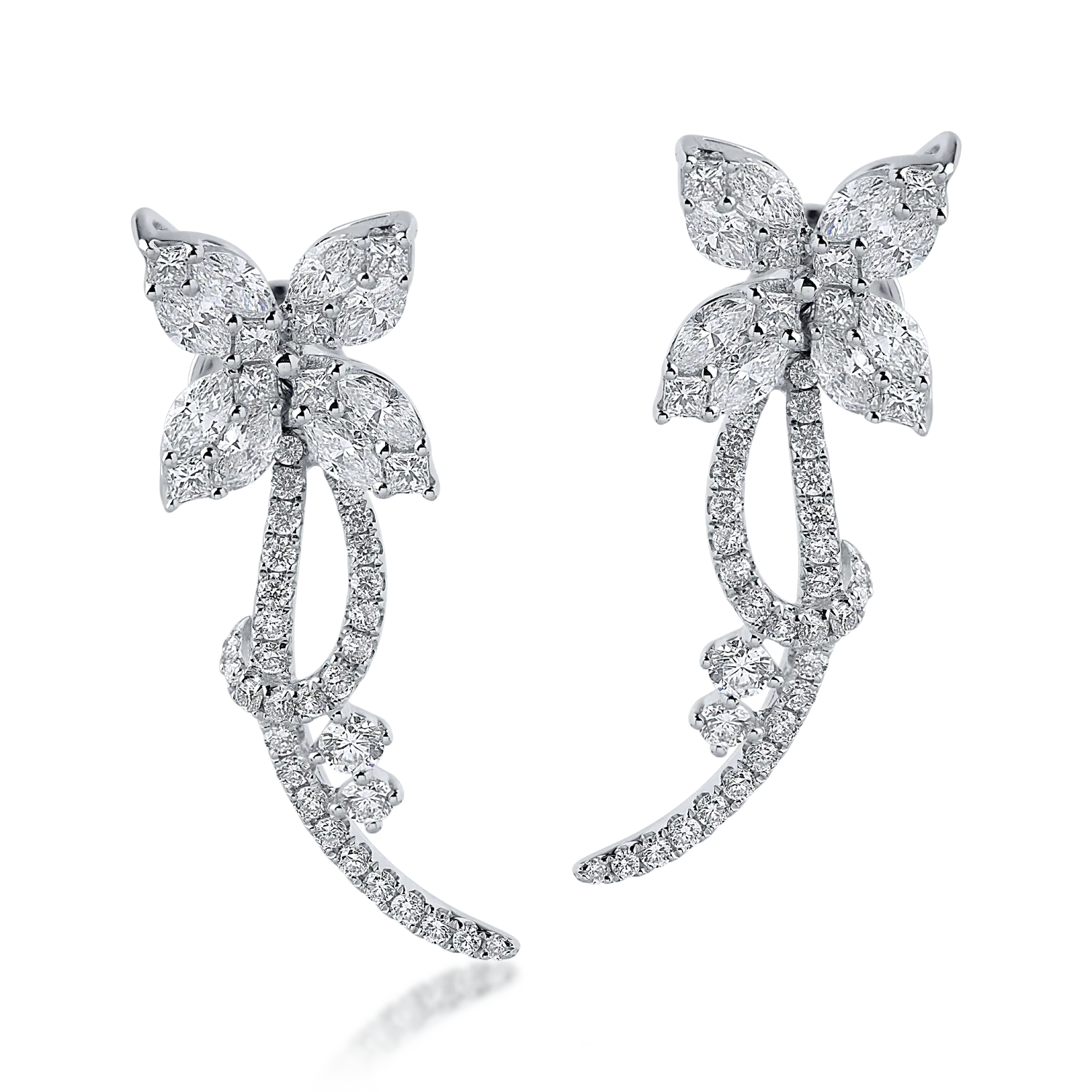Cercei din aur alb cu diamante de 1.63ct-154643