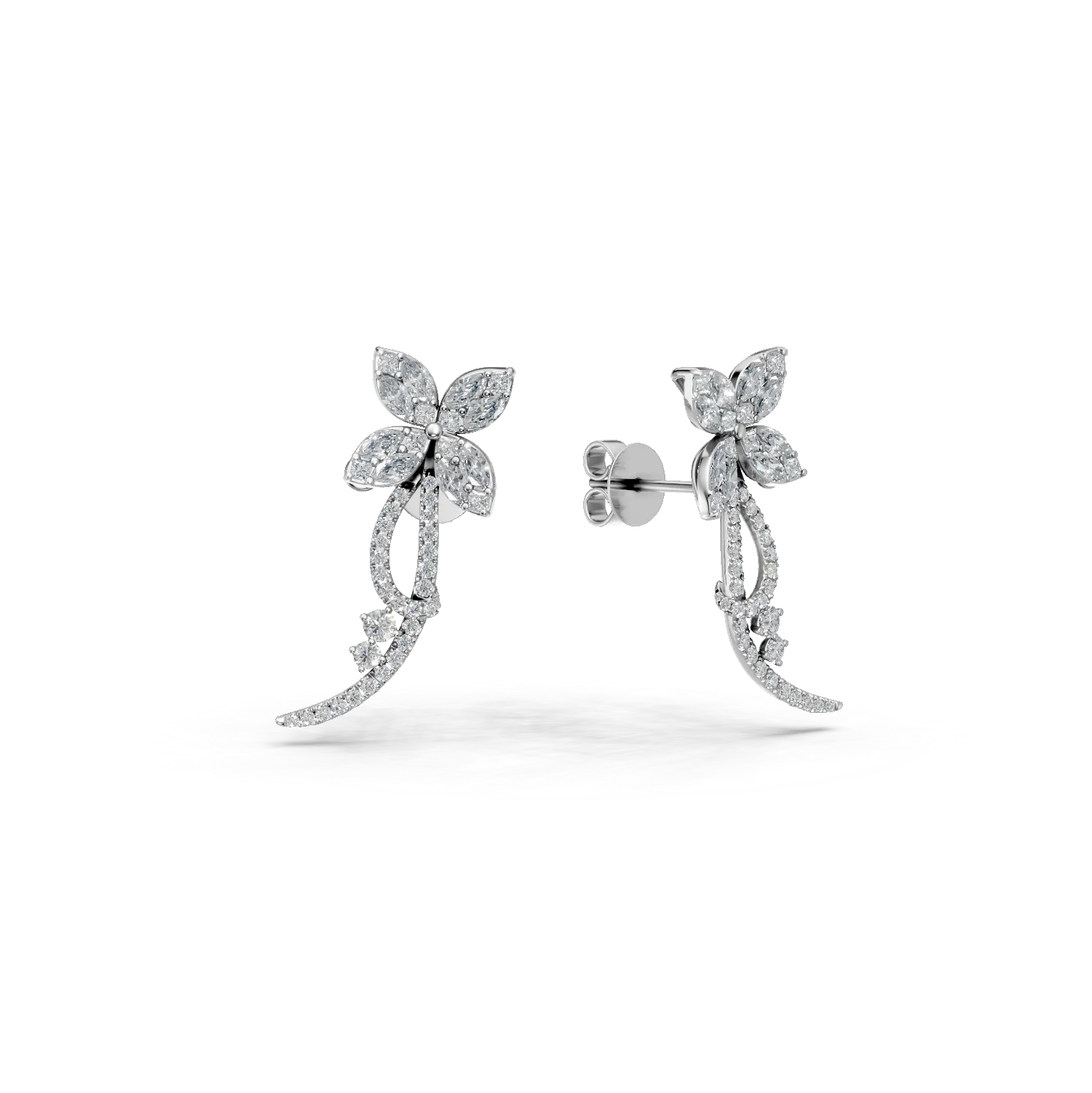 Fehér arany fülbevaló 1.63ct gyémántokkal