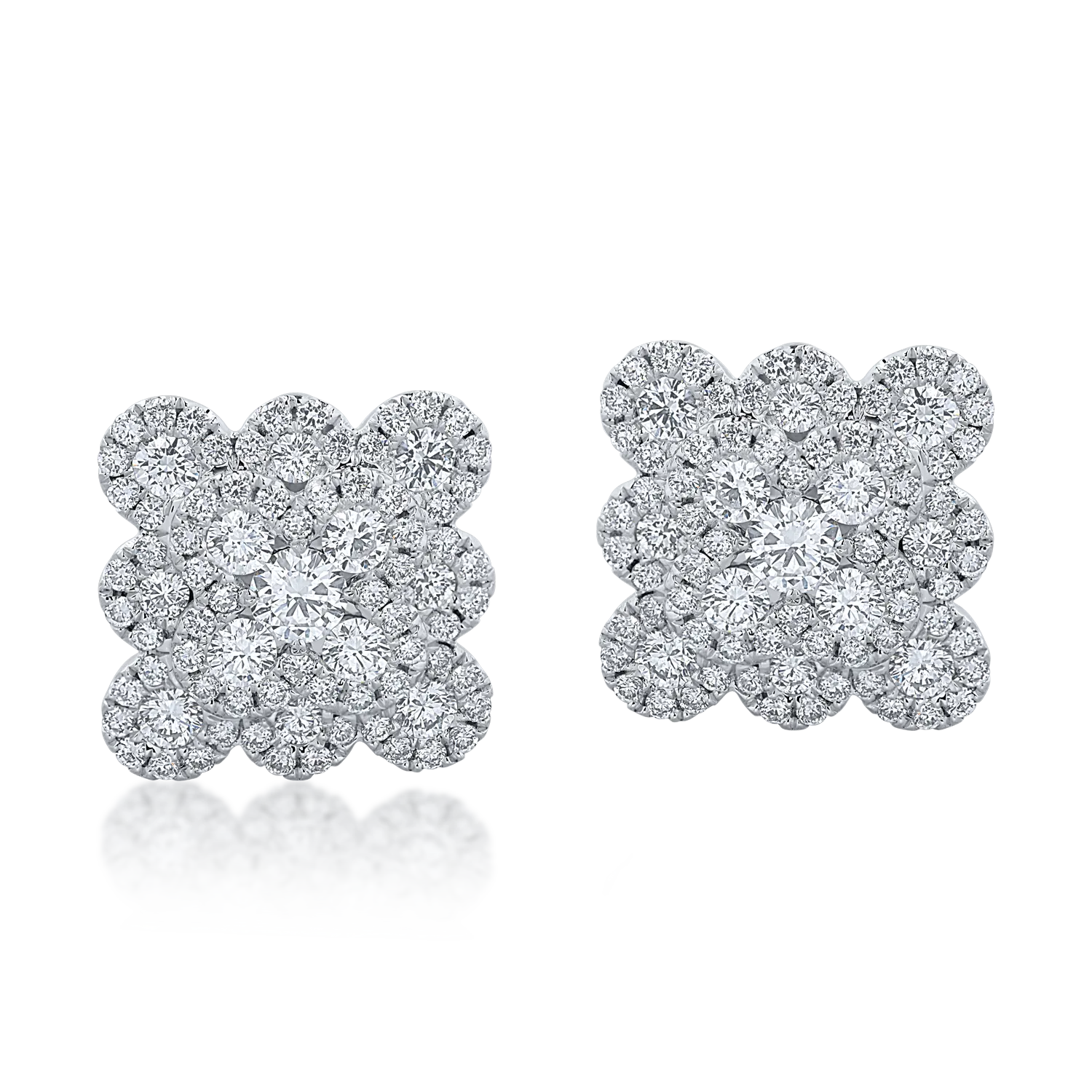 Cercei din aur alb cu diamante de 2.33ct