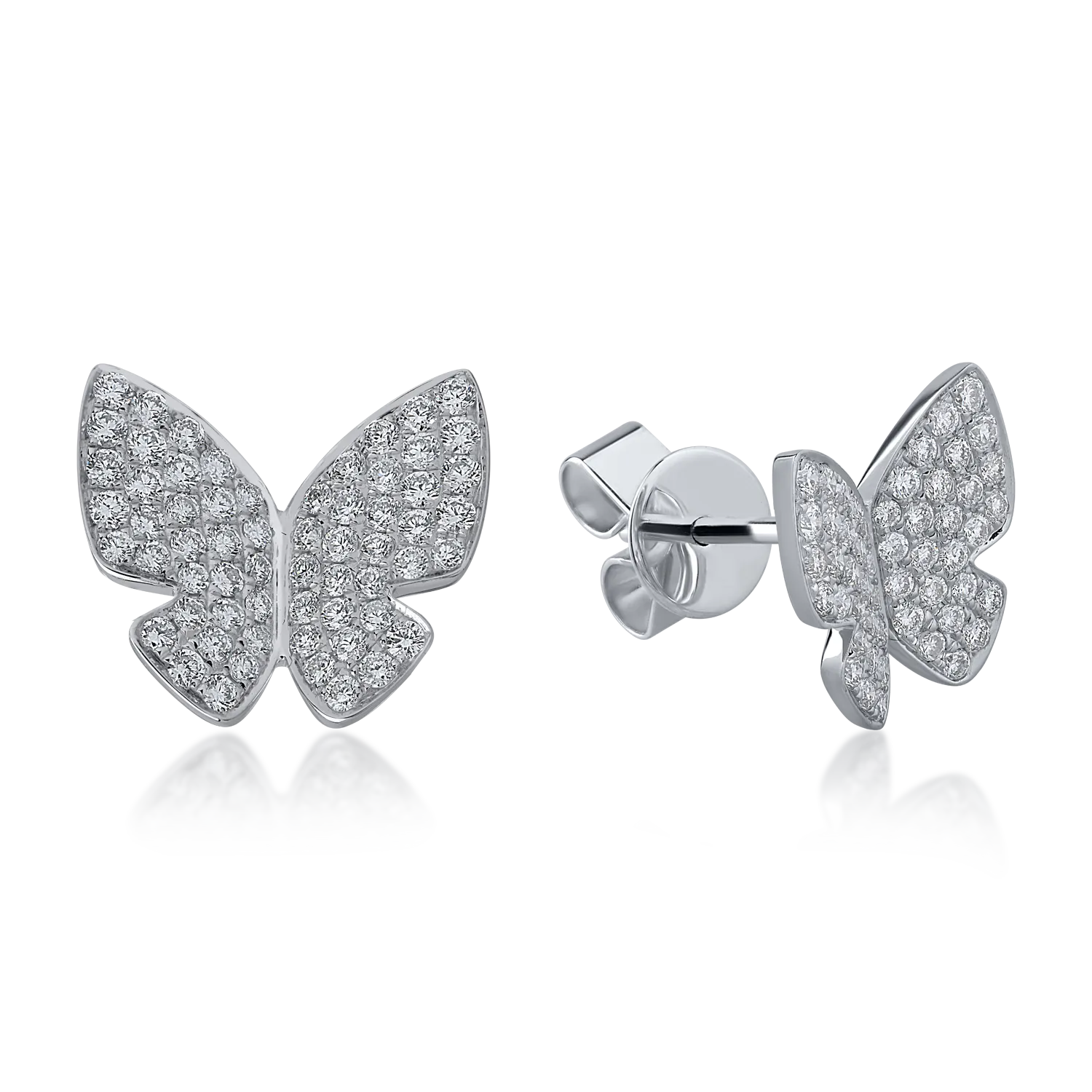 Fehér arany fülbevaló 0.8ct gyémánttal