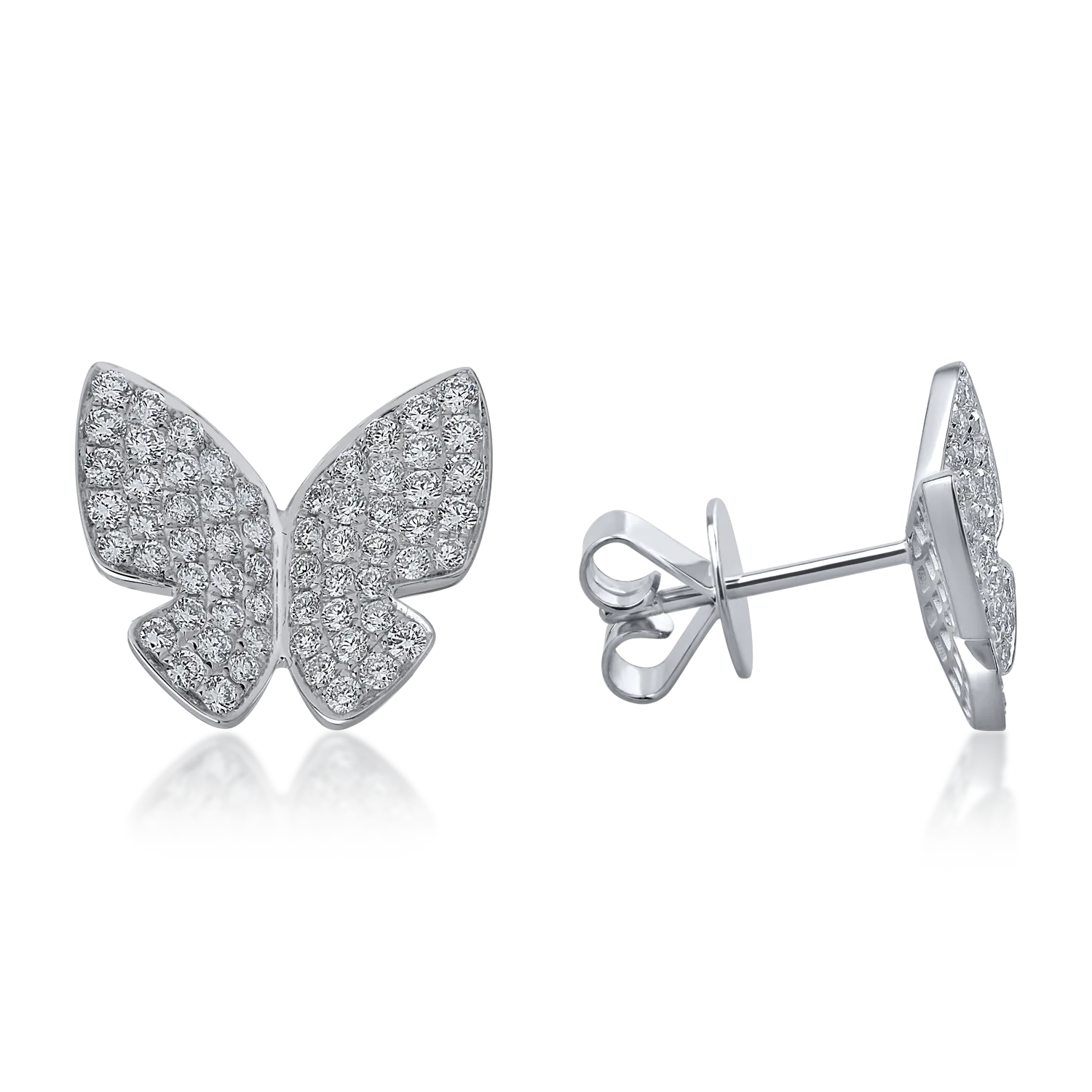 Fehér arany fülbevaló 0.8ct gyémánttal