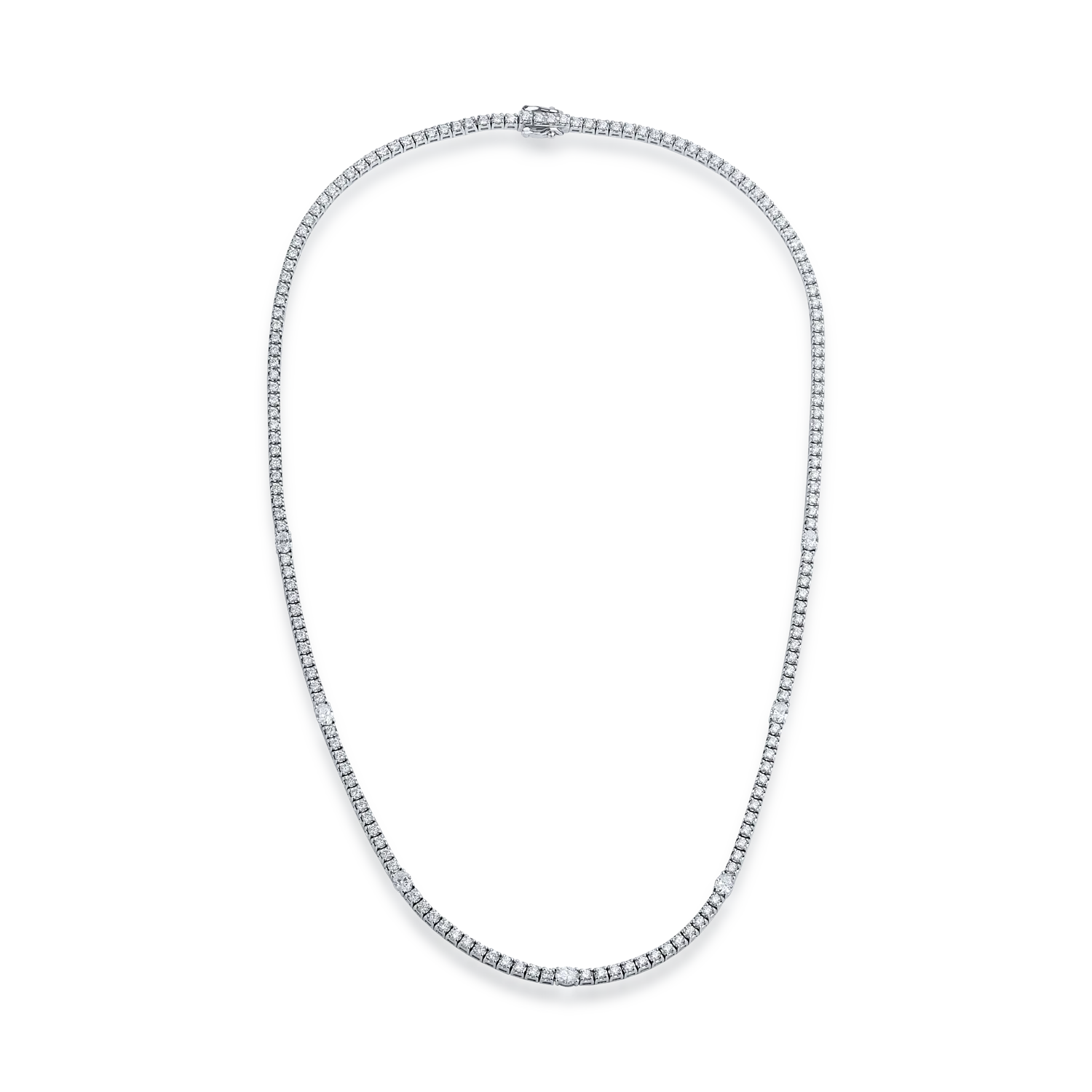 White gold tennis necklace with 4.83ct diamonds