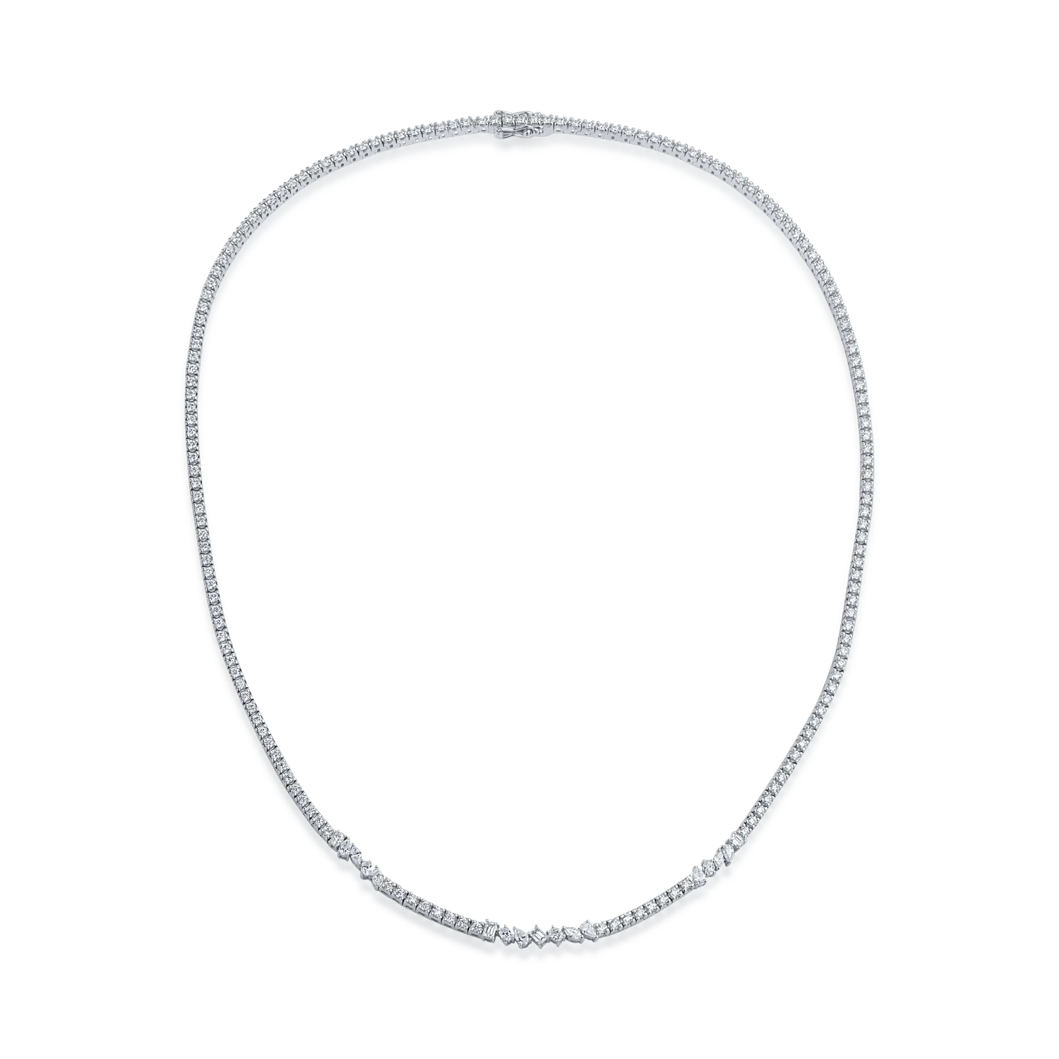 White gold tennis necklace with 3.76ct diamonds