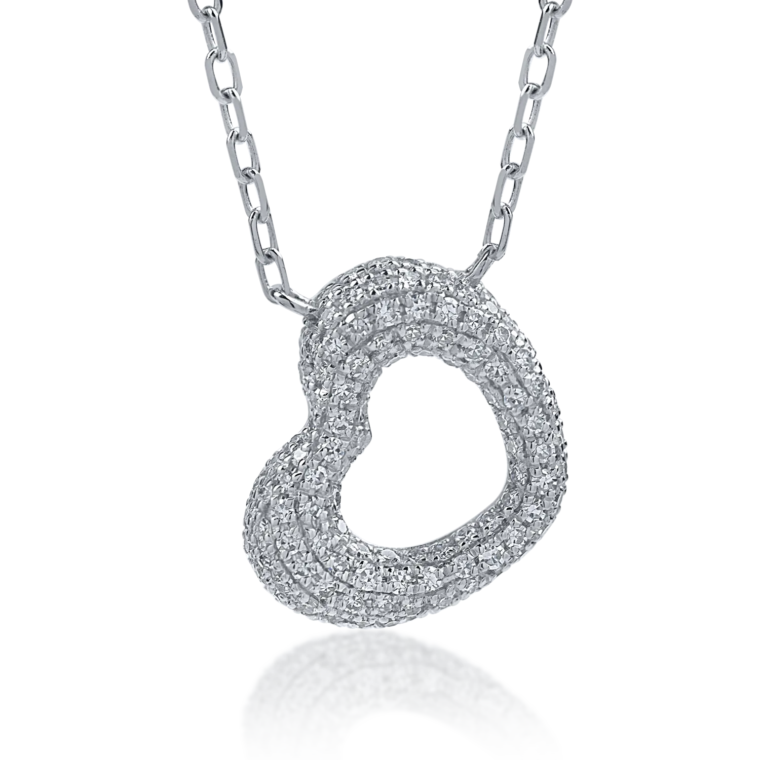 Lant cu pandantiv din aur alb cu diamante de 0.25ct-154702