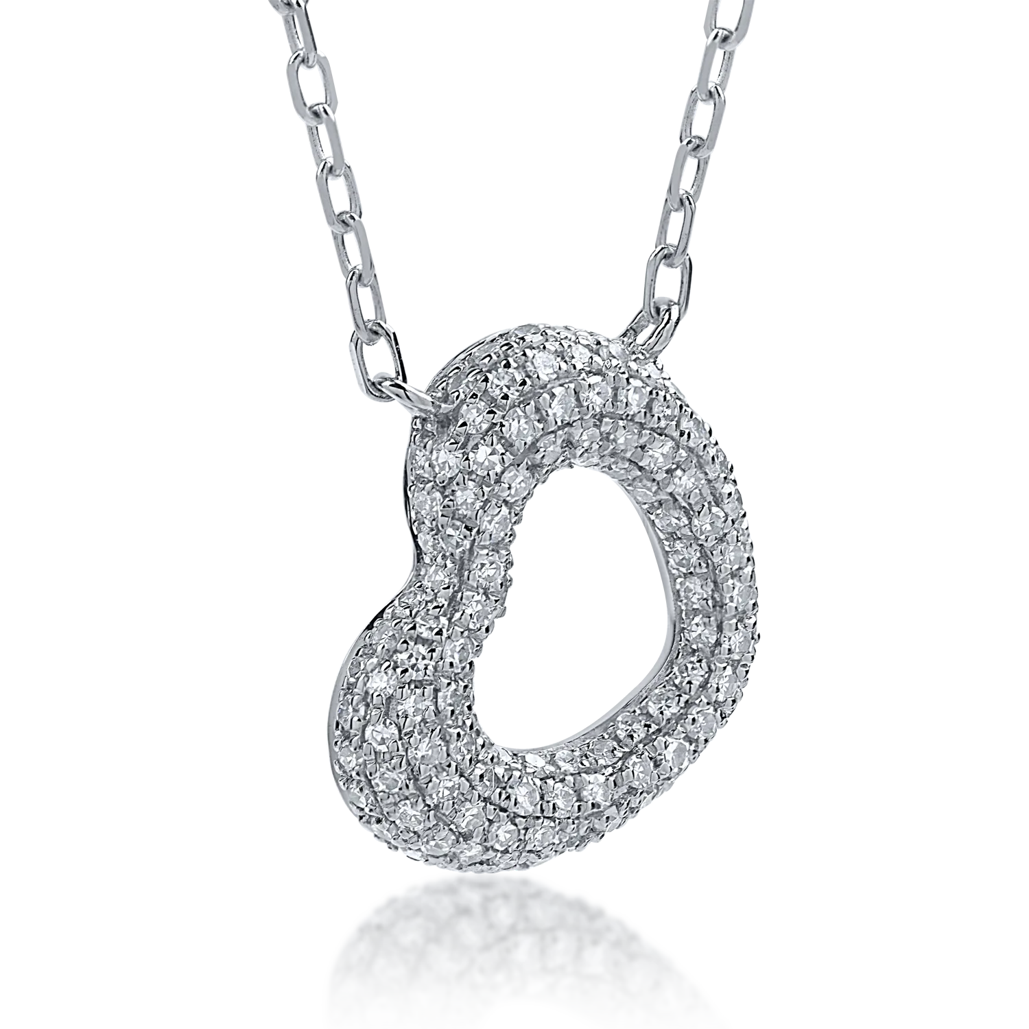 Fehér arany medál nyaklánc 0.25ct gyémántokkal