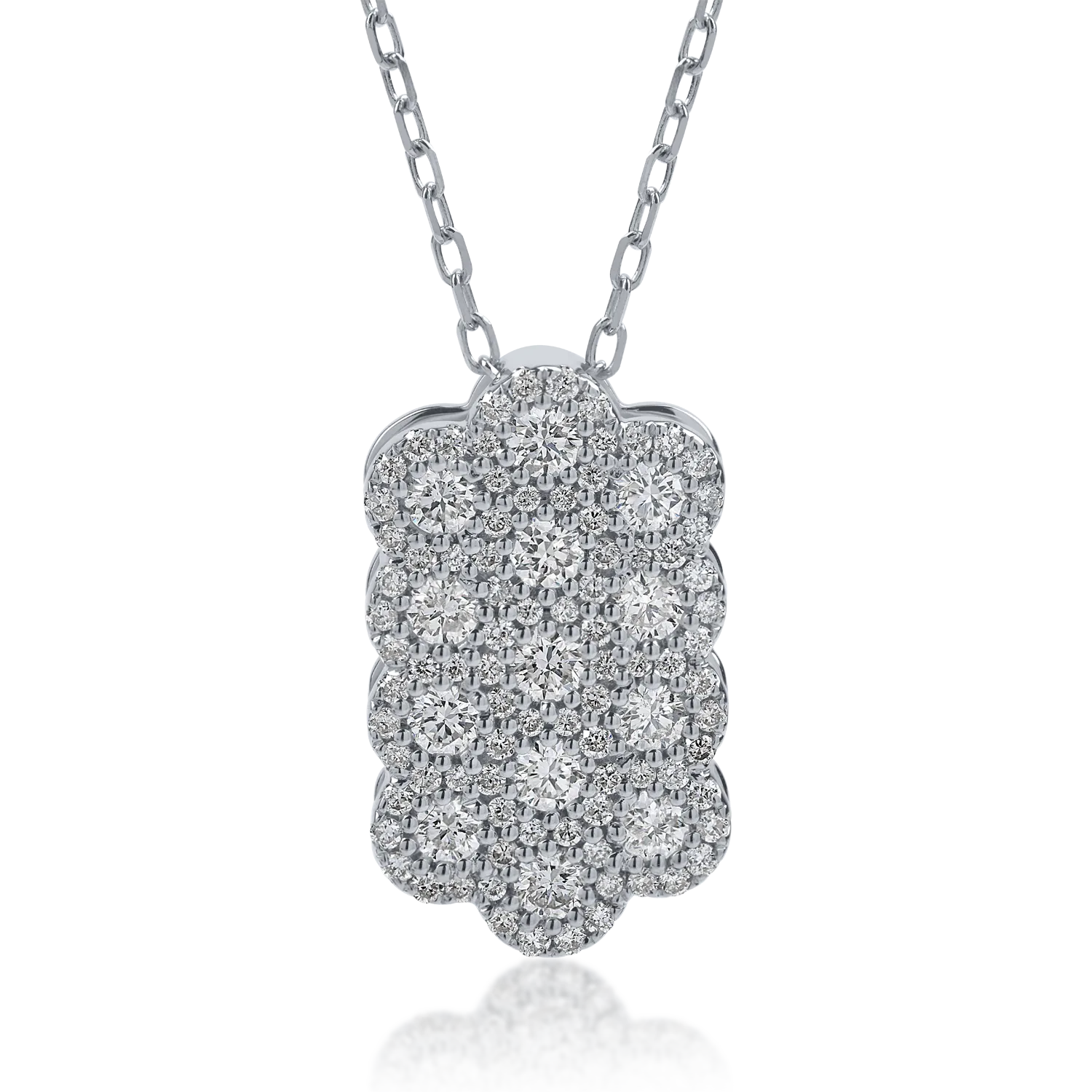 Teilor Lant cu pandantiv din aur alb cu diamante de 0.79ct