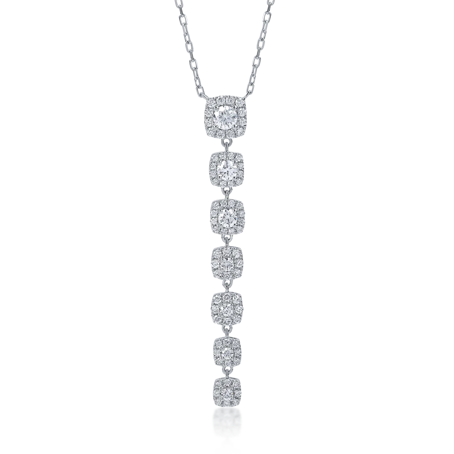 White gold pendant necklace with 0.76ct diamonds