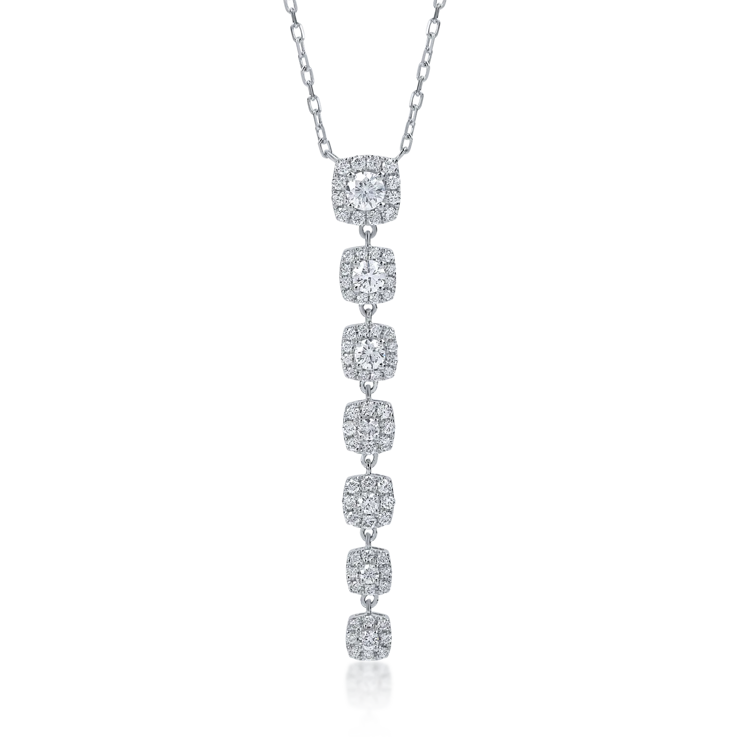 Колие с висулка от бяло злато с диаманти 0.76ct