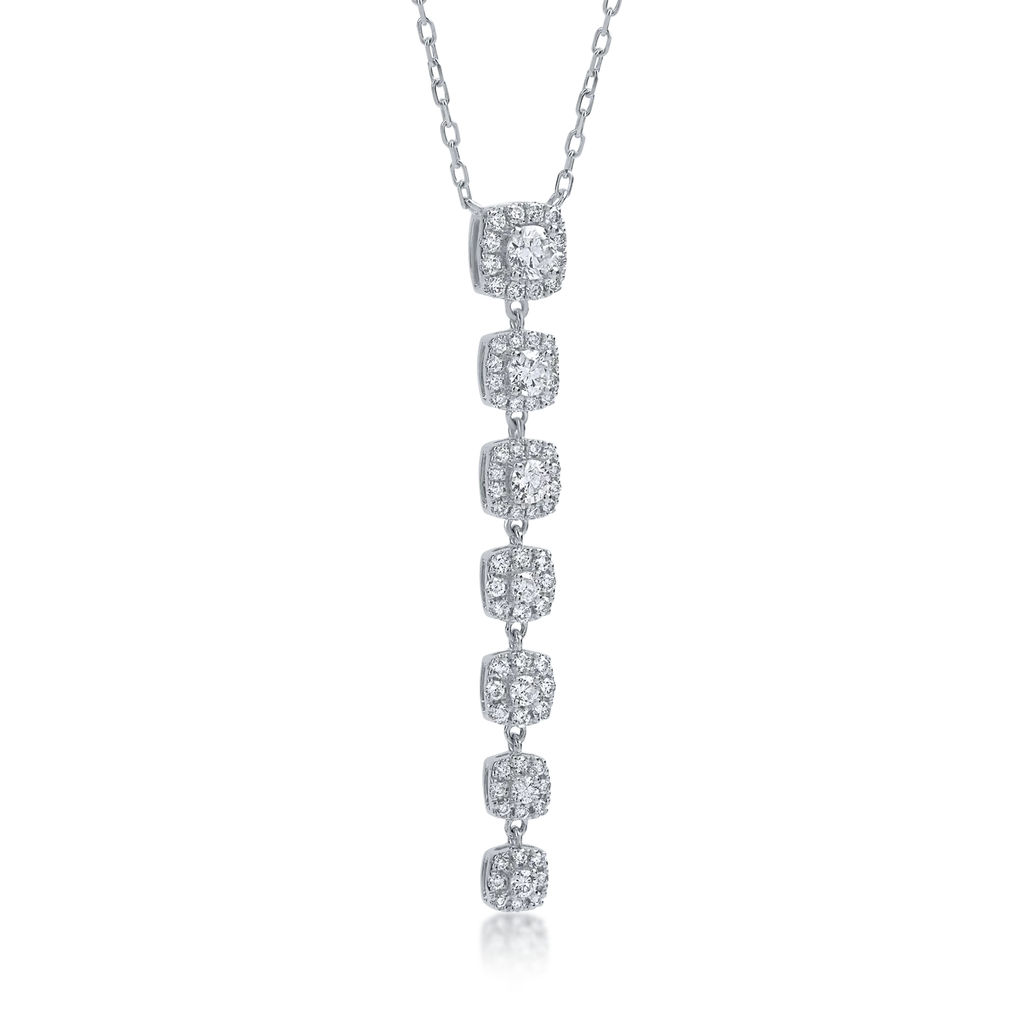 Колие с висулка от бяло злато с диаманти 0.76ct