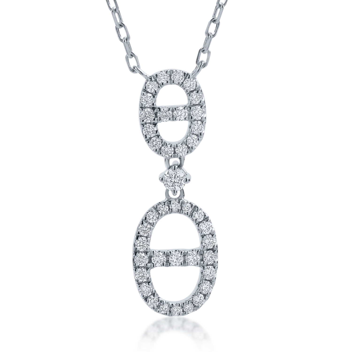 White gold pendant necklace with 0.26ct diamonds