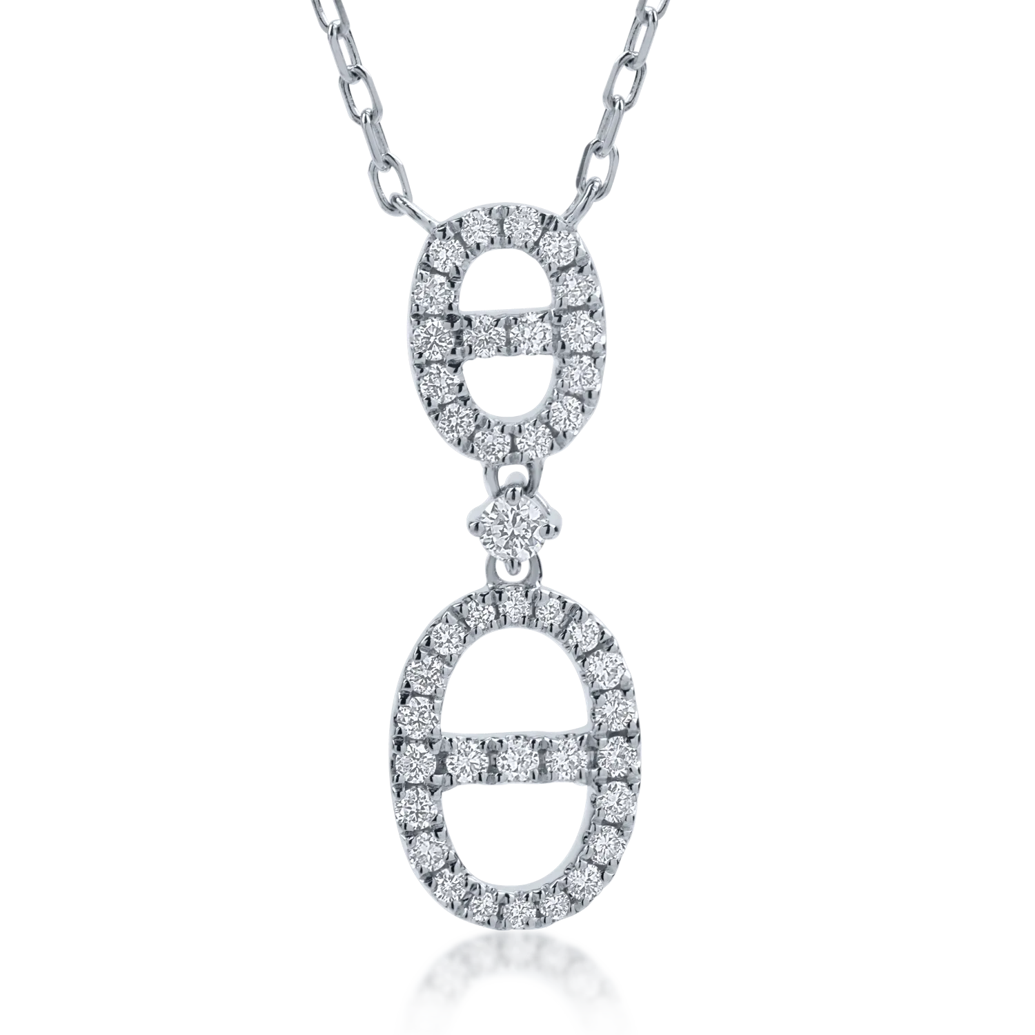 Teilor Lant cu pandantiv din aur alb cu diamante de 0.26ct