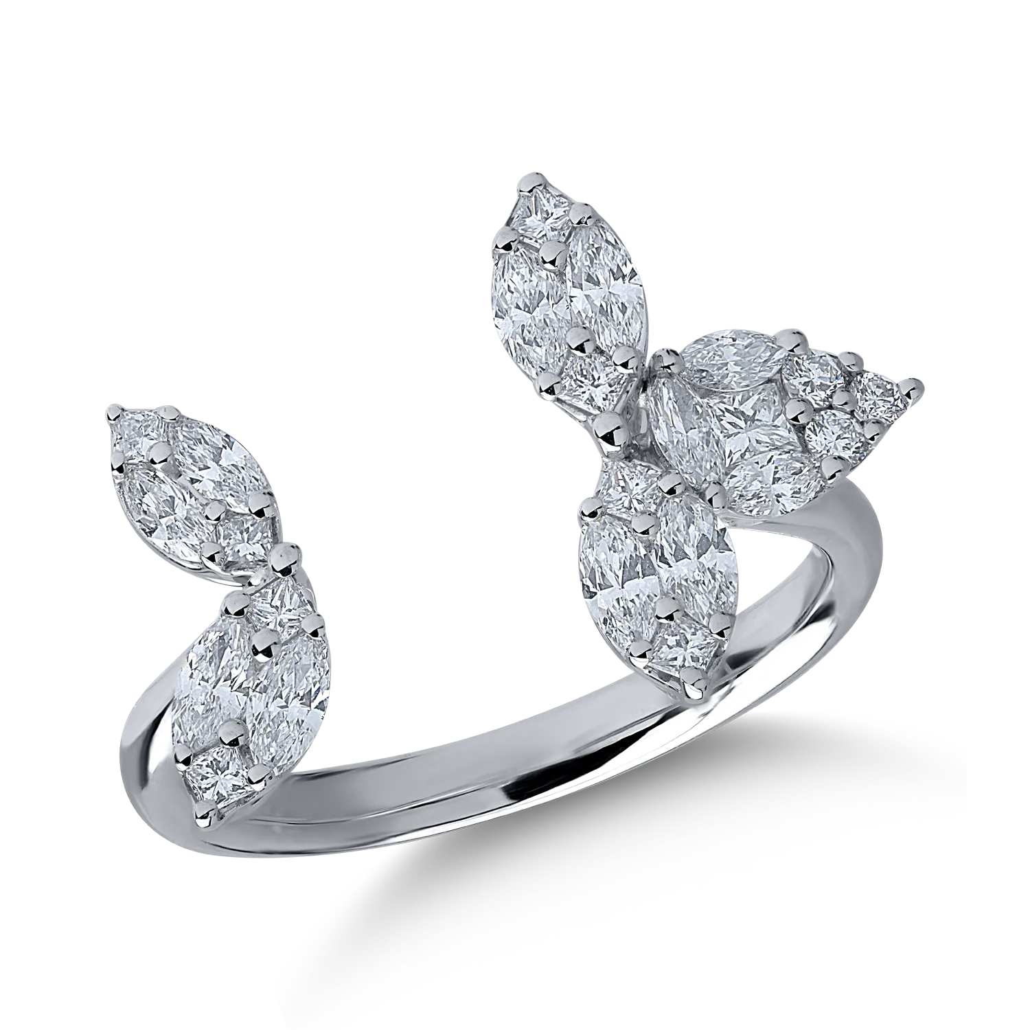 Fehérarany gyűrű 0.74ct gyémántokkal-154711