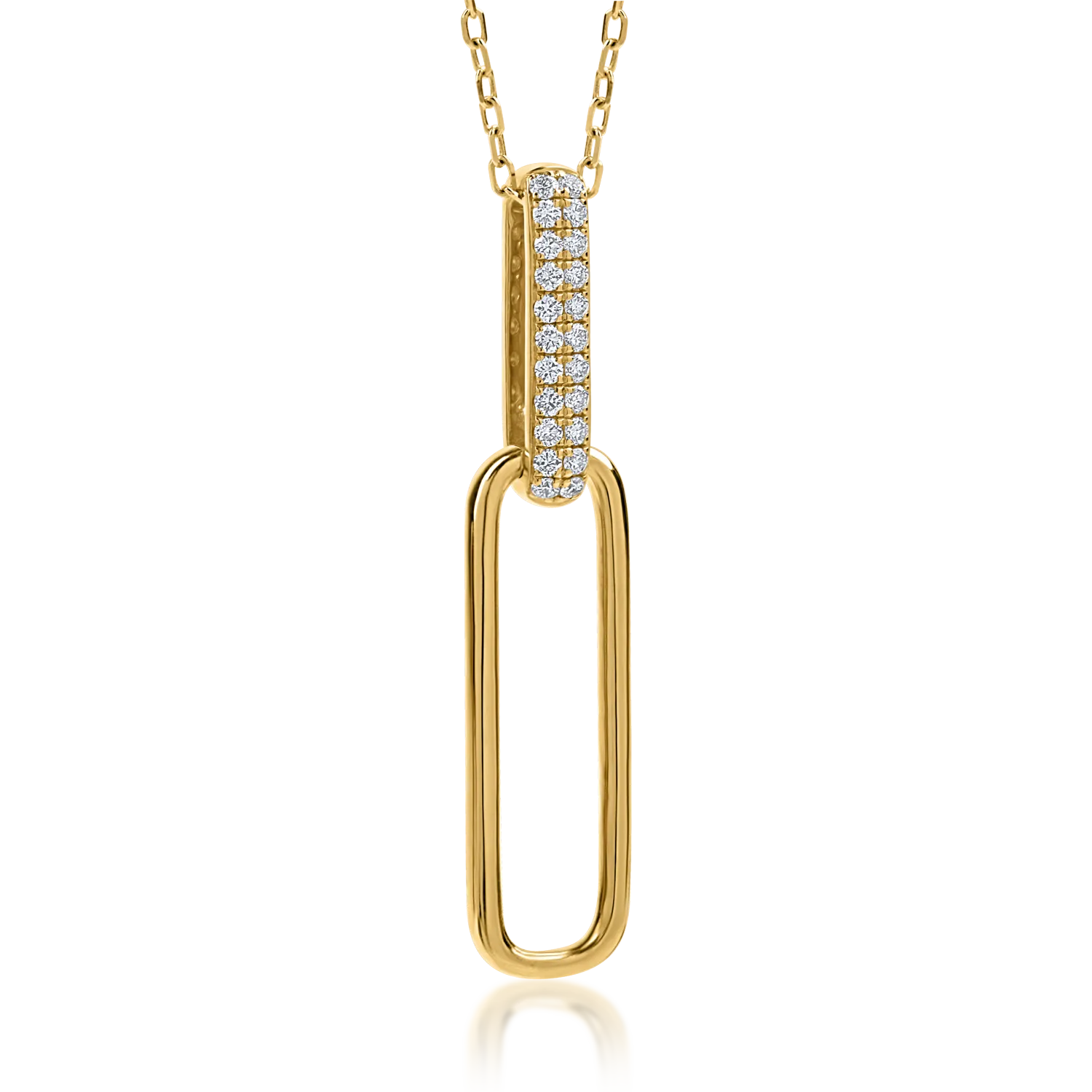 Naszyjnik z żółtego złota z diamentami o masie 0.17ct