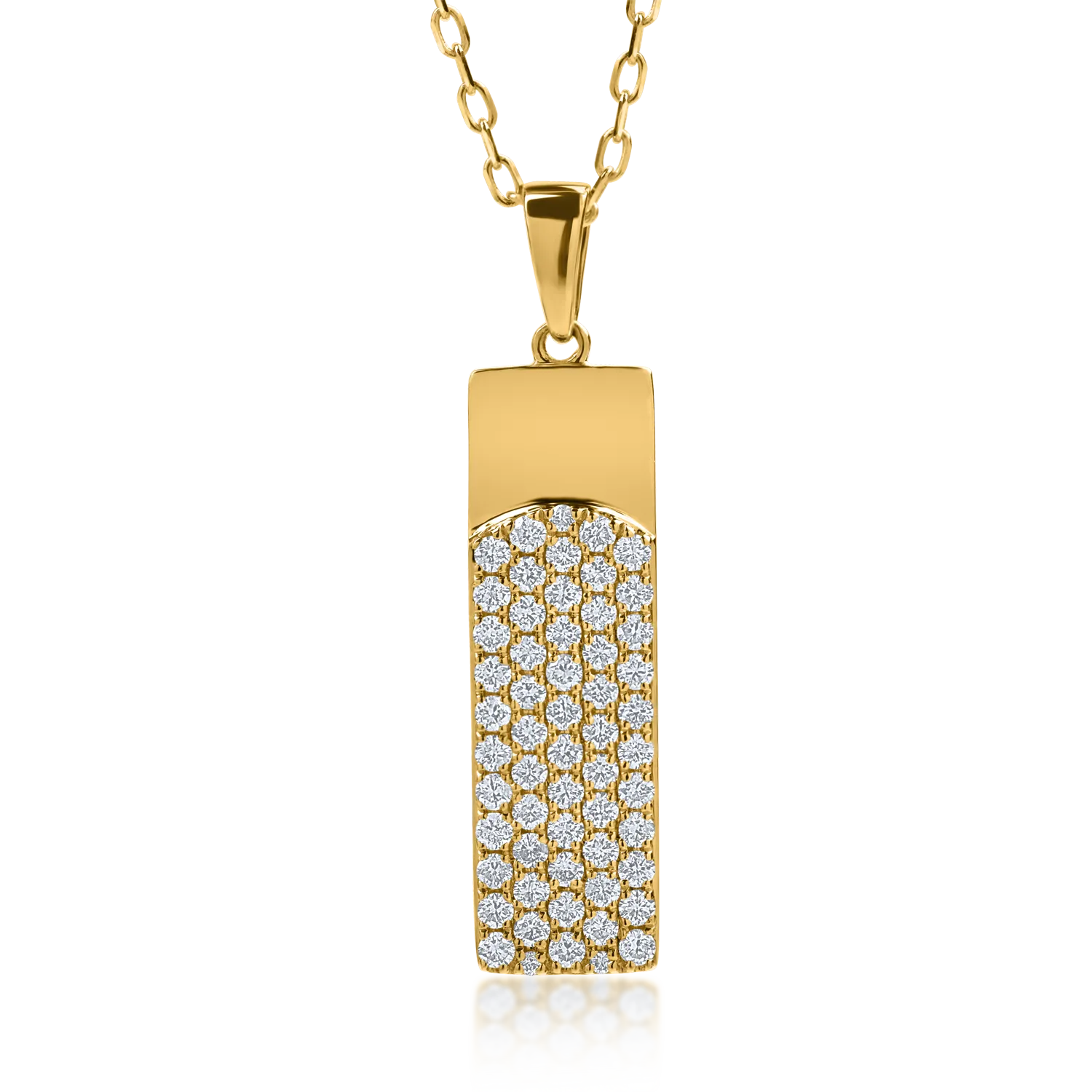 Teilor Lant cu pandantiv din aur galben cu diamante de 0.4ct