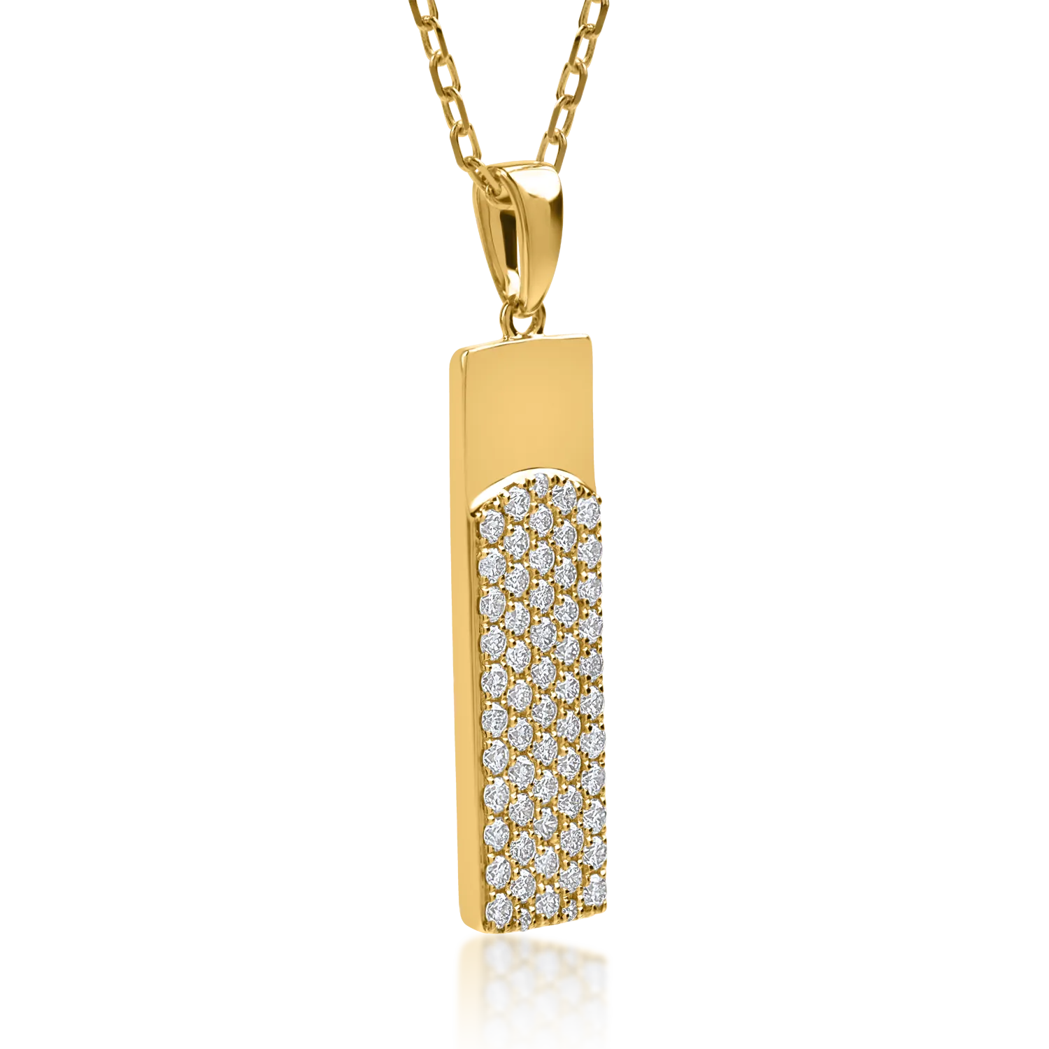 Naszyjnik z żółtego złota z diamentami o masie 0.4ct