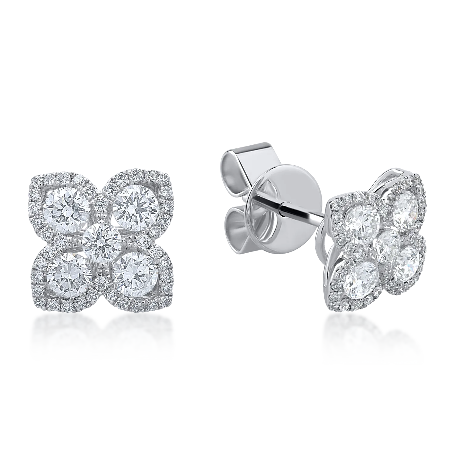 White gold earrings with 1.08ct diamonds