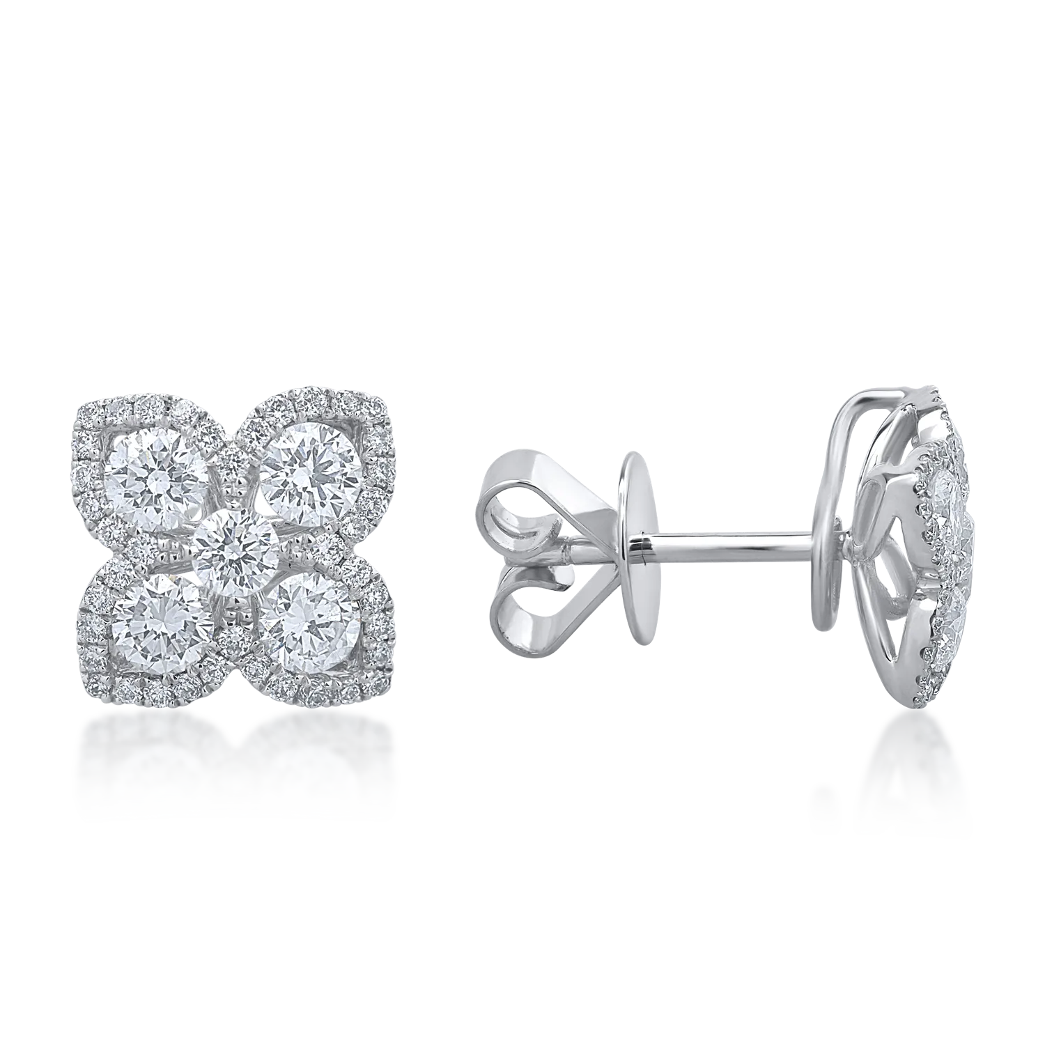 White gold earrings with 1.08ct diamonds
